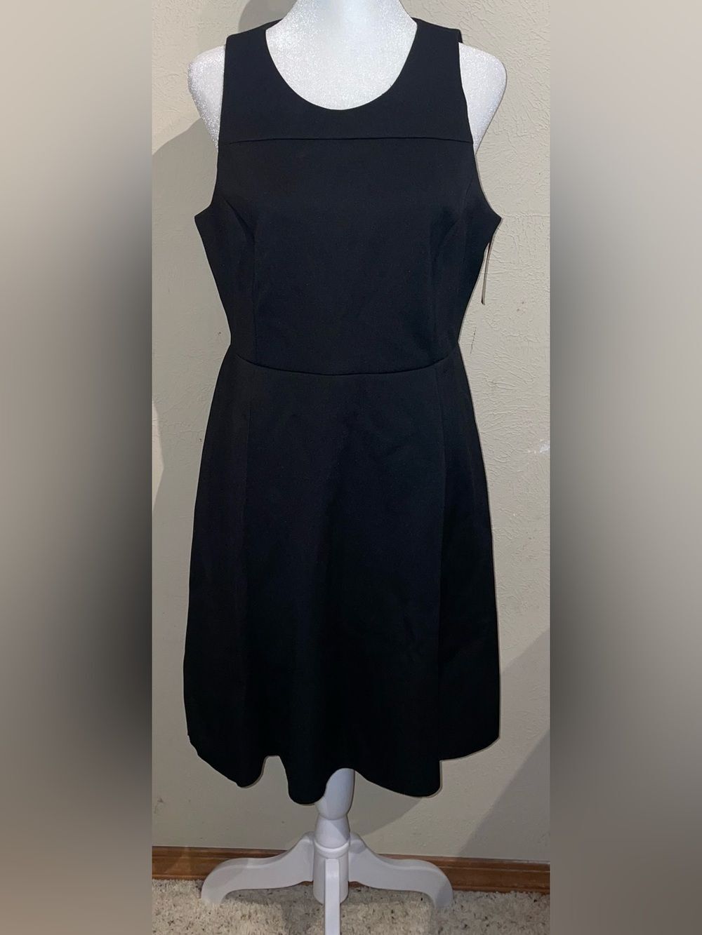 Cremieux NWT Women’s Size L Izzy Black Dress Sleeveless A-Line Flared Stretch - Picture 2 of 9